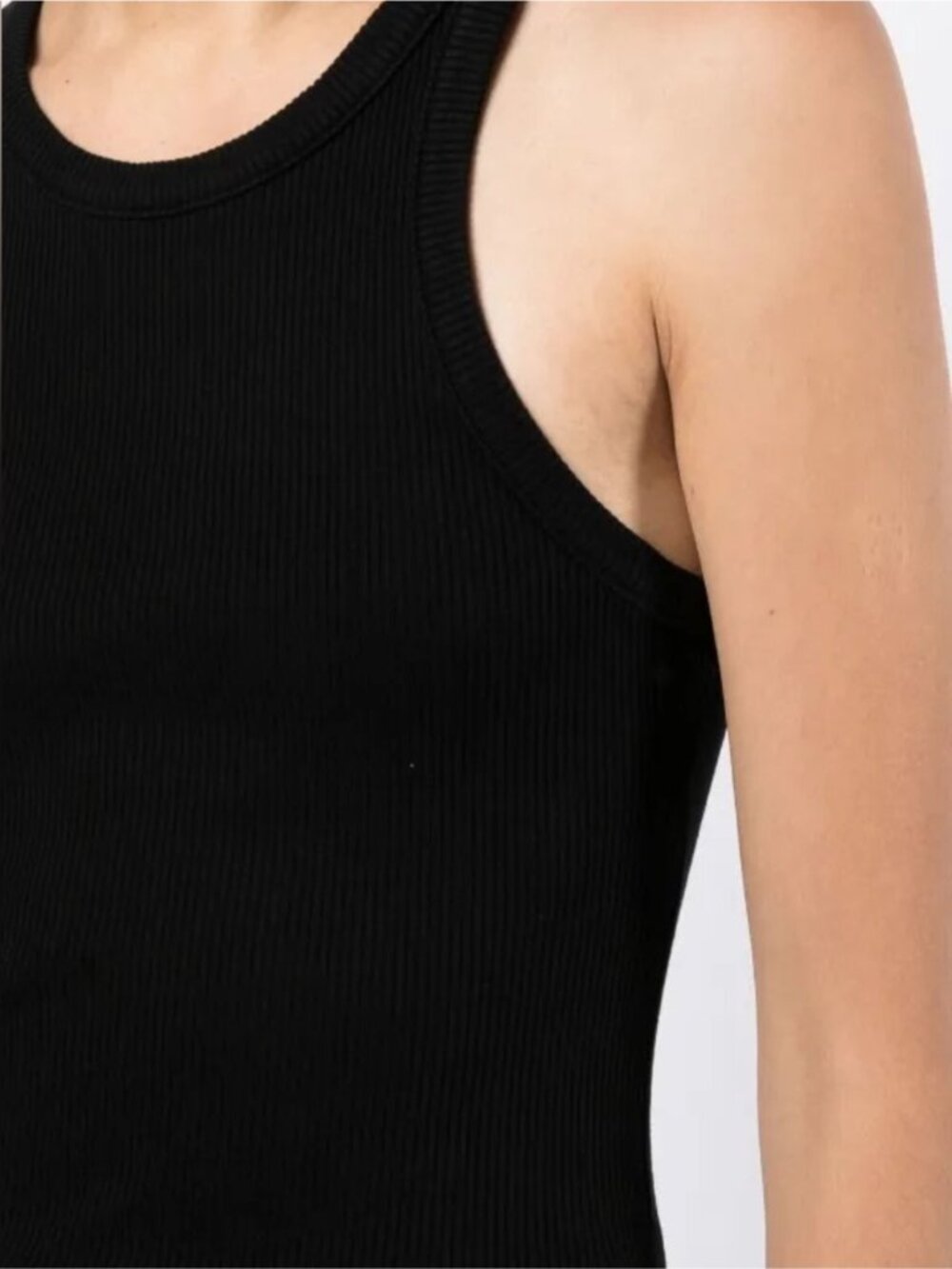 AGOLDE Bailey Black ORGANIC COTTON Ribbed Knit Tank Top Sleeveless stretchy Sm - Picture 5 of 11